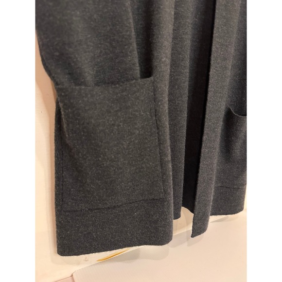 EILEEN FISHER Long Merino Wool Cardigan Size M Open Front Winter minimal casual - Picture 2 of 9